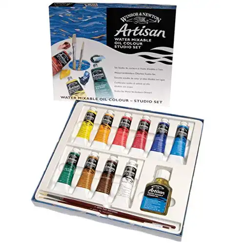 Winsor & Newton Artisan Water Mixable Oil Colour Studio Set, Ten 37ml Tubes