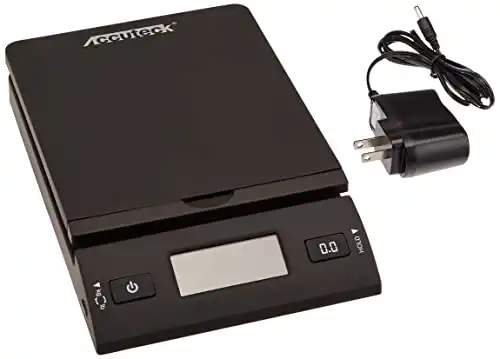 Accuteck 50 lb All-in-One Black Digital Shipping Postal Scale with Adapter