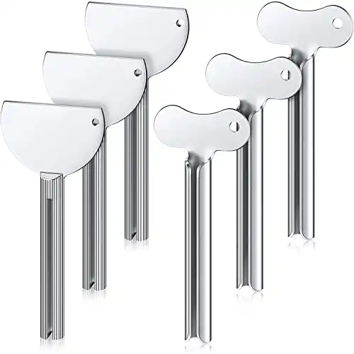 6 Pieces Metal Toothpaste Squeezer Stainless Steel Tube Squeezer Key
